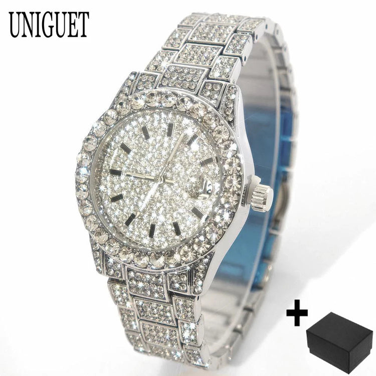 Orologio da Donna UNIGUET di Lusso alla Moda, Elegante Quadrante Piccolo con Diamanti Rosa, Mini Orologio da Polso al Quarzo Bling-Bling da Donna, Regalo platinumshop