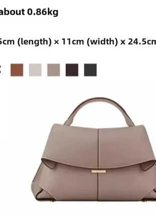 Borsa da donna di lusso in vera pelle, borsa da pendolare pratica di alta gamma, design elegante con pieghe, borsa quotidiana di grande capacità