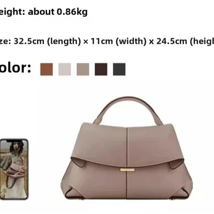 Elegante Borsa in Pelle di Lusso con Pieghe a Fisarmonica per Donne, Stile Commuter di Alta Gamma, Interno Spazioso, Borsa Alla Moda per Uso Quotidiano