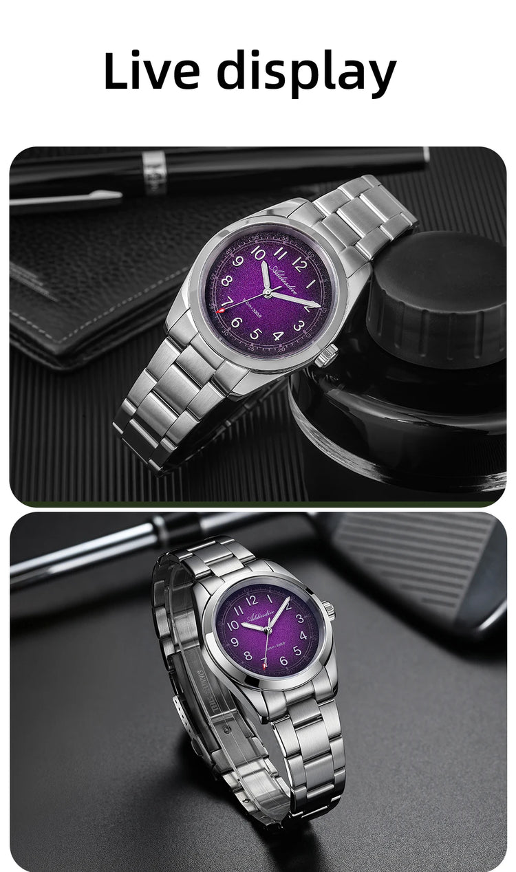 ADDIESDIVE 2026 New 36mm Men's Luxury Quartz Watch Sapphire Crystal 100m Water Resistance Super Luminous Stainless Steel Watch