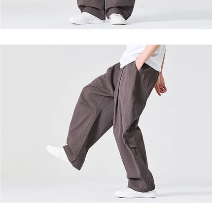 Pantaloni Casual da Uomo Primaverili in Offerta, a Vita Alta, Comodi, Stile Semplice, Tinta Unita, Vestibilità Larga, in Cotone, Gamba Dritta