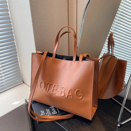 Designer Tote Bag For Women Large Capacity Handbag Portable Brand Briefcase Top Quality Pu Leather Female Shoulder Crossbody Bag PlatiNum