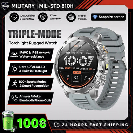 2025 Uomini Schermo AMOLED da 1,7 pollici Astuto Della Vigilanza 1000mAh Batteria Frequenza Cardiaca Chiamata Bluetooth NFC GPS Tracker Sport Fitness Orologi Nuovo platinumshop