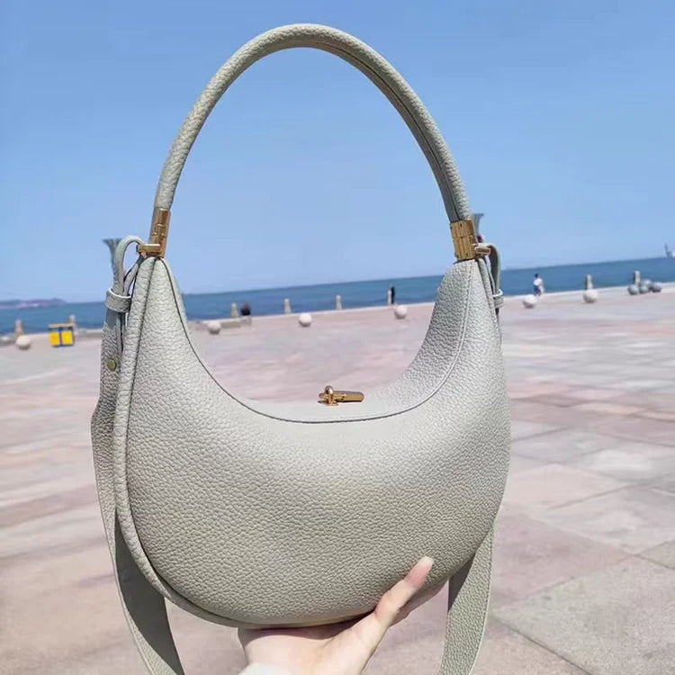 2025 Luxury Quality Half Moon Women's Shoulder Bag Crossbody Aesthetic Bags Women's Handbag Lock Catch Designer Underarm Bags PlatiNum