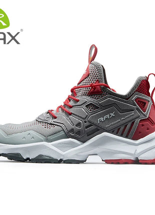 RAX Running Shoes Men&Women Outdoor Sport Shoes Breathable Lightweight Sneakers Air Mesh Upper Anti-slip Natural Rubber Outsole PlatiNum