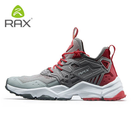 RAX Running Shoes Men&Women Outdoor Sport Shoes Breathable Lightweight Sneakers Air Mesh Upper Anti-slip Natural Rubber Outsole PlatiNum
