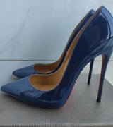 Taglie 48 Scarpe da donna stile classico in vernice con punta a punta Slip On 12 cm Scarpe con tacco alto da donna eleganti Décolleté a spillo semplici Nero Rosso Bianco
