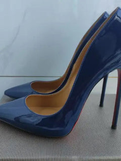Taglie 48 Scarpe da donna stile classico in vernice con punta a punta Slip On 12 cm Scarpe con tacco alto da donna eleganti Décolleté a spillo semplici Nero Rosso Bianco