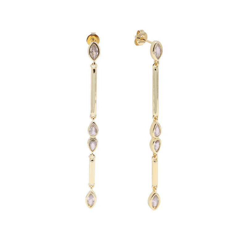Nuovo speciale color oro Goccia d'acqua Bling Ovale CZ Collana girocollo Lariat Lunga barra a goccia a forma di Y Lunga nappa Gioielli da donna 2025