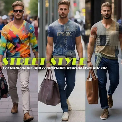 Polo a righe con texture stampata in 3D per uomo Modello sfumato colorato Abbigliamento da uomo Top con risvolto estivo T-shirt a maniche corte larghe