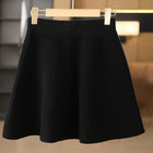 Women 100% Merino Wool Skirts Mini A-line Elastic Waist Skirts Autumn Winter Cashmere Above Knee Knitted Soft Sweet Style Dress PlatiNum