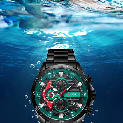 CURREN 8402 Orologio da uomo in acciaio inossidabile Moda creativa Quadrante luminoso con cronografo Orologio da uomo di lusso per il tempo libero reloj hombre platinumshop