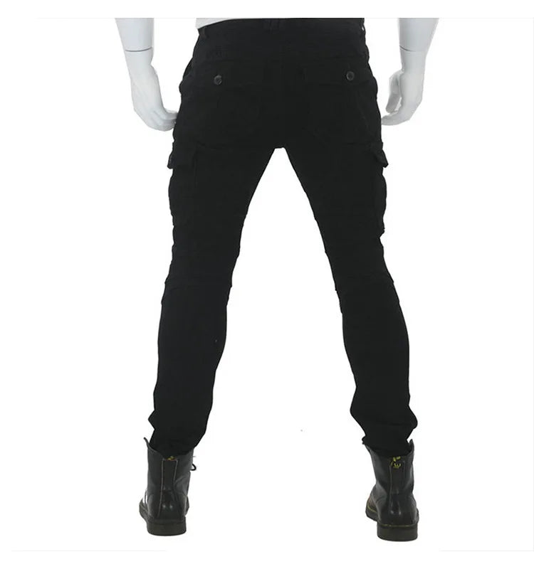 Men Denim Cargo Skinny Solid Pockets Pencil Pants Washed Ankle Length Jeans Vintage Moto Biker 2024 Summer Slim Fit Sheath PlatiNum