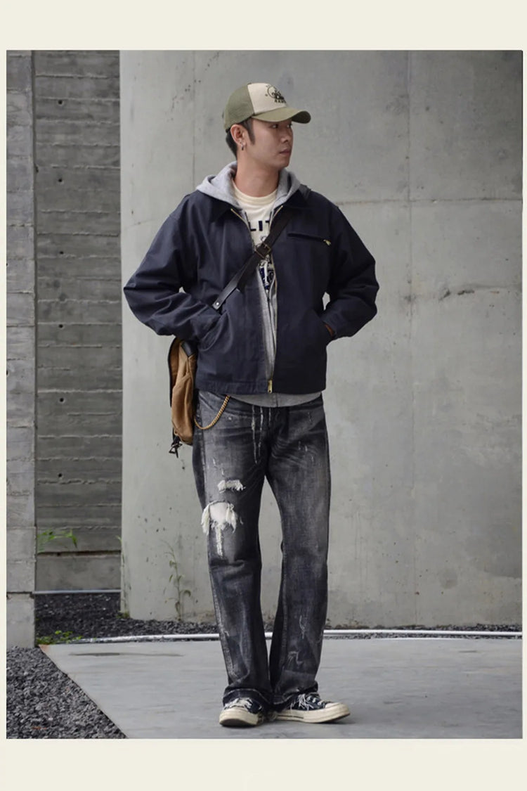 Classic Detroit Jacket J01 American Vintage Workwear Spring/Fall 100% Cotton Canvas Jacket J97 Loose-Fit Lightweight Coat