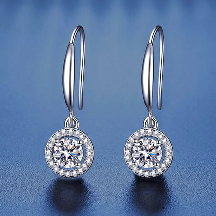 New 925 Sterling Silver Earrings Moissanite for Women Exquisite Luxury Wedding Engagement Jewelry Fashion Gift High Quality PlatiNum
