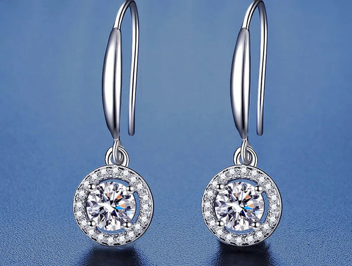 New 925 Sterling Silver Earrings Moissanite for Women Exquisite Luxury Wedding Engagement Jewelry Fashion Gift High Quality PlatiNum