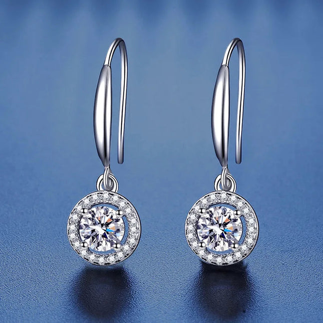 New 925 Sterling Silver Earrings Moissanite for Women Exquisite Luxury Wedding Engagement Jewelry Fashion Gift High Quality PlatiNum