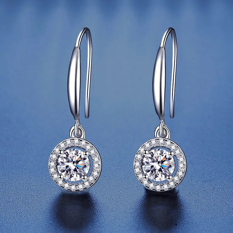 New 925 Sterling Silver Earrings Moissanite for Women Exquisite Luxury Wedding Engagement Jewelry Fashion Gift High Quality PlatiNum