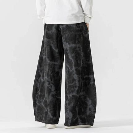 Pantaloni a gamba larga autunnali Uomo Donna Pantaloni casual stampati stile cinese Moda maschile Marea Sport Pantaloni larghi Streetwear Unisex 5XL