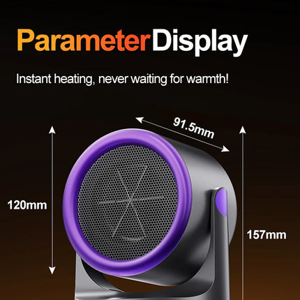 Desktop Heater Dormitory Mini Quick Heating Silent Energy Efficient Household Hot Air Blower Appliances Room Warmer For Office ﻿