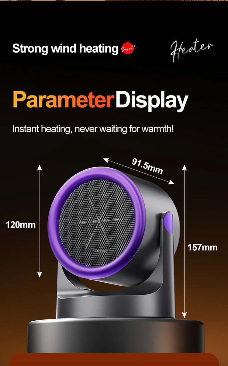 Desktop Heater Dormitory Mini Quick Heating Silent Energy Efficient Household Hot Air Blower Appliances Room Warmer For Office ﻿