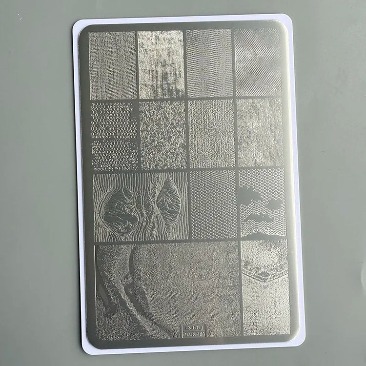 XMQ NAIL ART STAMPING PLATES LACE DESIGNS IMAGEPLATES DENIM STYLE TEMPLATE