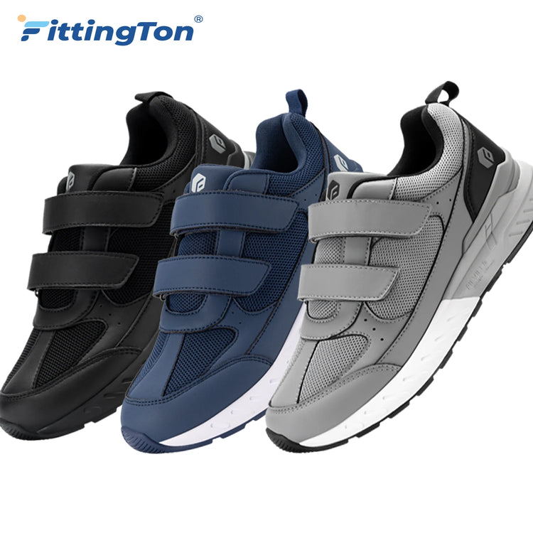 Scarpe da ginnastica FitVille da uomo a punta larga, basse, antiscivolo, leggere, per piedi gonfi, con supporto per l'arco plantare