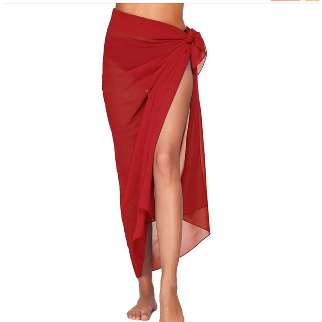 Sarong Lungo in Chiffon, Copricostume Trasparente da Spiaggia, Sciarpa Sexy per Bikini, Copricostume Unico per Donne in Vacanza platinumshop