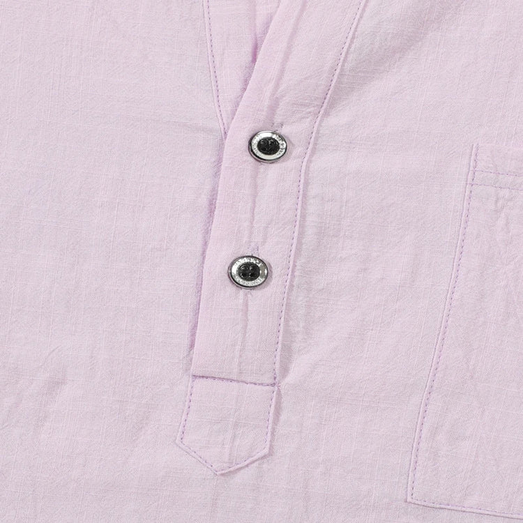 Camicie leggere da uomo Camicie in lino di cotone Henley a maniche lunghe per uomo Beach Hawaiian Top con scollo a V Polo traspirante