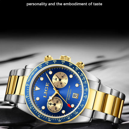 LIGE Nuovi orologi da uomo Orologi da polso al quarzo da uomo di lusso delle migliori marche Cronografo sportivo impermeabile e luminoso Relogio Masculino+BOX platinumshop