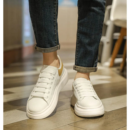 Leather Men Shoes Sneakers Trend Casual Shoe Breathable Leisure Male Sneakers Non-slip Footwear Men Vulcanized Shoes2026