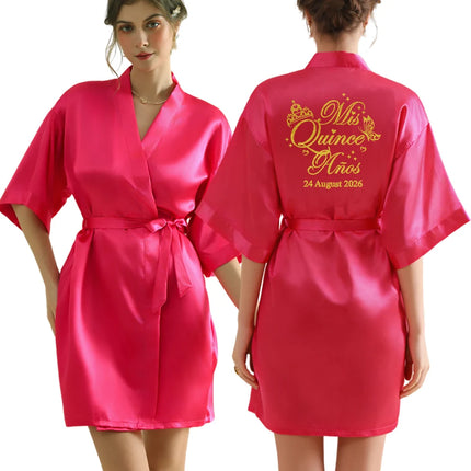 Testo personalizzato Logo accappatoio da sposa abito da sposa sposa damigella d'onore abiti da sposa donna addio al nubilato addio al nubilato