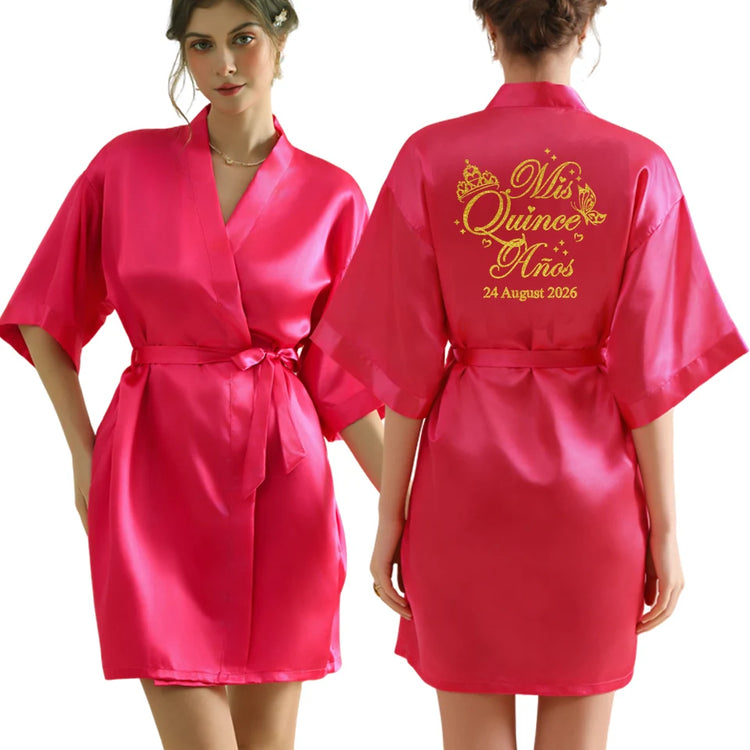 Testo personalizzato Logo accappatoio da sposa abito da sposa sposa damigella d'onore abiti da sposa donna addio al nubilato addio al nubilato