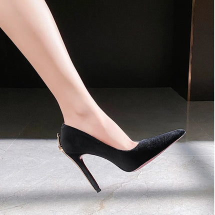 Scarpe da Donna di Lusso con Decorazioni Metalliche, Tacco Alto a Punta, Eleganti Scarpe Casual Francesi, Zapatos Mujer platinumshop