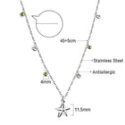LUXUSTEEL Round CZ Pendant Necklace For Women White Colorful Cubic Zirconia Stainless Steel Collar Simple Luxury Wedding Jewelry PlatiNum