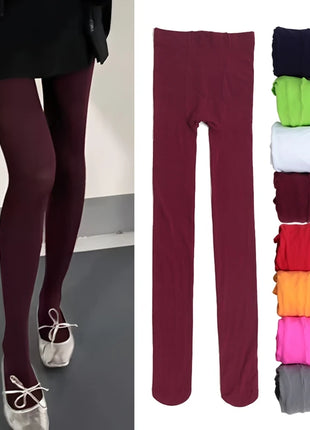 Collant da donna vintage rosso primavera autunno velluto calze lunghe elastiche senza cuciture moda lingerie gotica collant sexy per ragazze