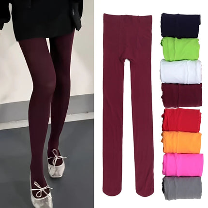 Vintage Women's Tights Red Spring Autumn Velvet Seamless Elastic Long Socks Fashion Goth Lingerie Sexy Pantyhose for Girls