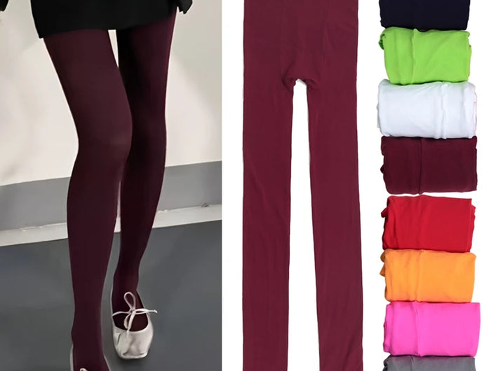 Vintage Women's Tights Red Spring Autumn Velvet Seamless Elastic Long Socks Fashion Goth Lingerie Sexy Pantyhose for Girls