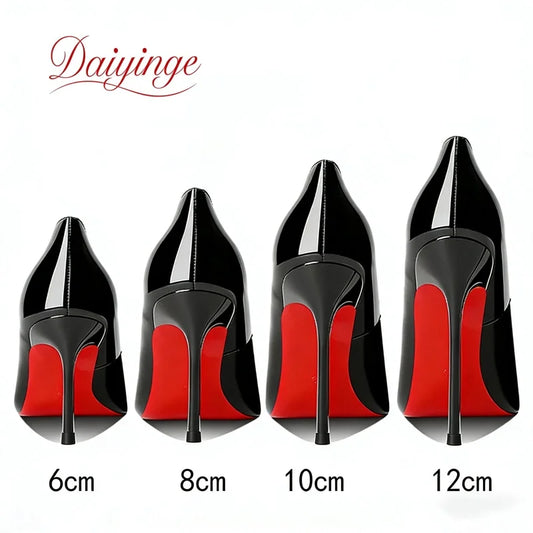Heels For women 2025 Trend Leather Luxury Red Bottom High Heels 12cm Pointed Toe Stiletto Pumps Elegant Sexy Party Wedding Shoes