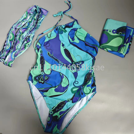 Costumi da bagno di lusso da donna con sciarpa nera e logo firmato, set bikini con fascia per capelli firmata da designer, abbigliamento da spiaggia platinumshop