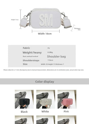 Cross-Border Style Camera Bag Fashionable Retro Women's Shoulder Slant Bag Small Square Bag Street Trend PU Material PlatiNum