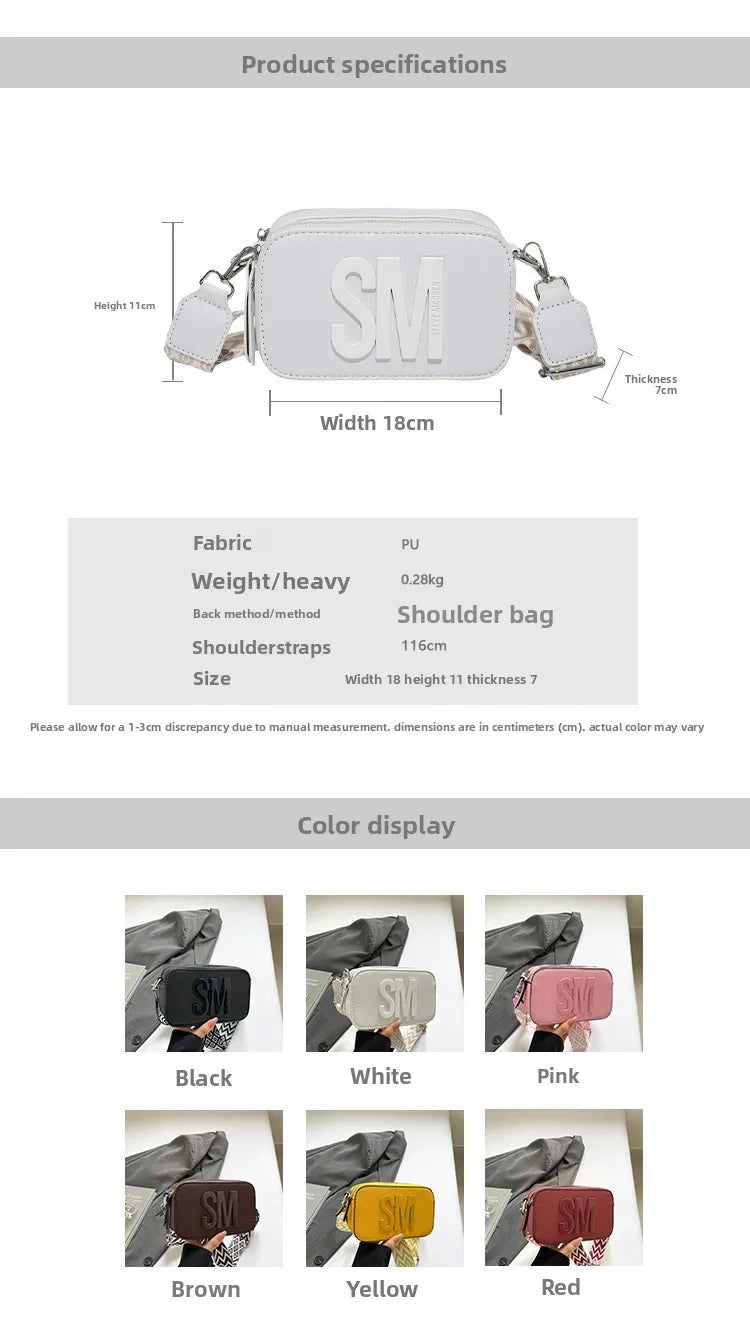 Cross-Border Style Camera Bag Fashionable Retro Women's Shoulder Slant Bag Small Square Bag Street Trend PU Material PlatiNum