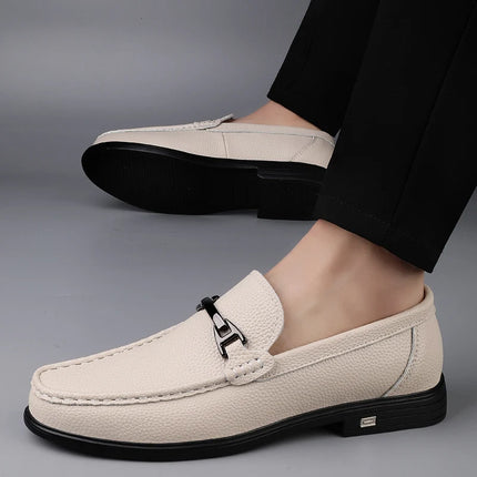 Mocassini in Vera Pelle per Uomo, Scarpe Casual Classiche per Lavoro e Pendolarismo, Slip-on Comodi per Passeggiate