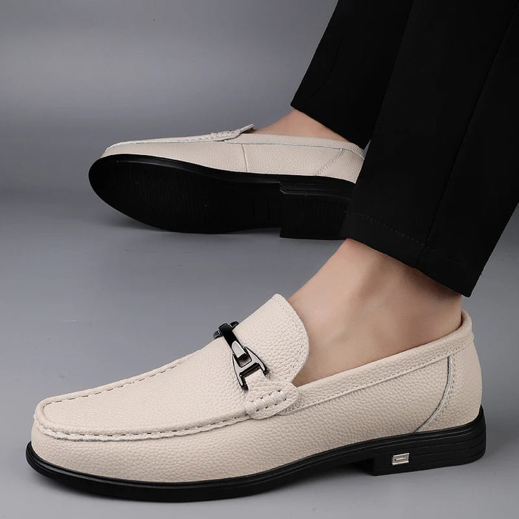Mocassini in Vera Pelle per Uomo, Scarpe Casual Classiche per Lavoro e Pendolarismo, Slip-on Comodi per Passeggiate