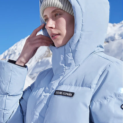 Kelme Long Down Men Winter Jacket Hooded Warm Windproof Couple Camping Equipment Paragraph Down Coat Jacket Women Утепленный