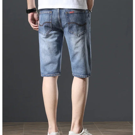 2025 Estate Marca Stretch Sottile Bermuda Masculina Cotone Denim Jeans Jorts Uomo Al Ginocchio Morbido Ropa Hombre Pantaloncini