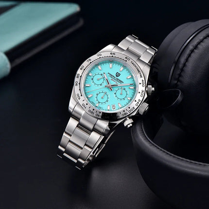 PAGANI DESIGN Nuovo orologio da polso al quarzo da uomo con lunetta in acciaio inossidabile, cronografo di lusso con vetro zaffiro VK63, orologio da uomo reloj hombre platinumshop