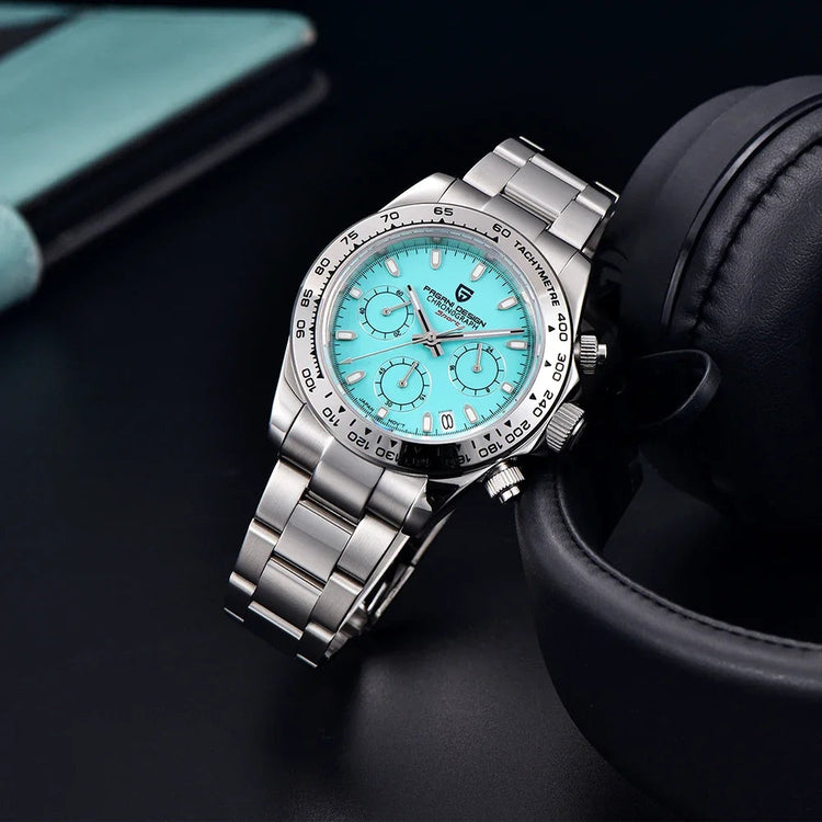 PAGANI DESIGN Nuovo orologio da polso al quarzo da uomo con lunetta in acciaio inossidabile, cronografo di lusso con vetro zaffiro VK63, orologio da uomo reloj hombre platinumshop