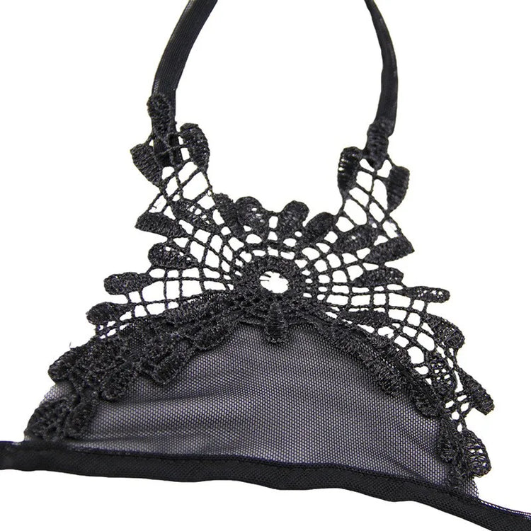 Women sexy Fancy Underwear Set Lingerie Beautiful Exotic set Sexy lace See-through pajamas Lingerie Bra panty set adjustable