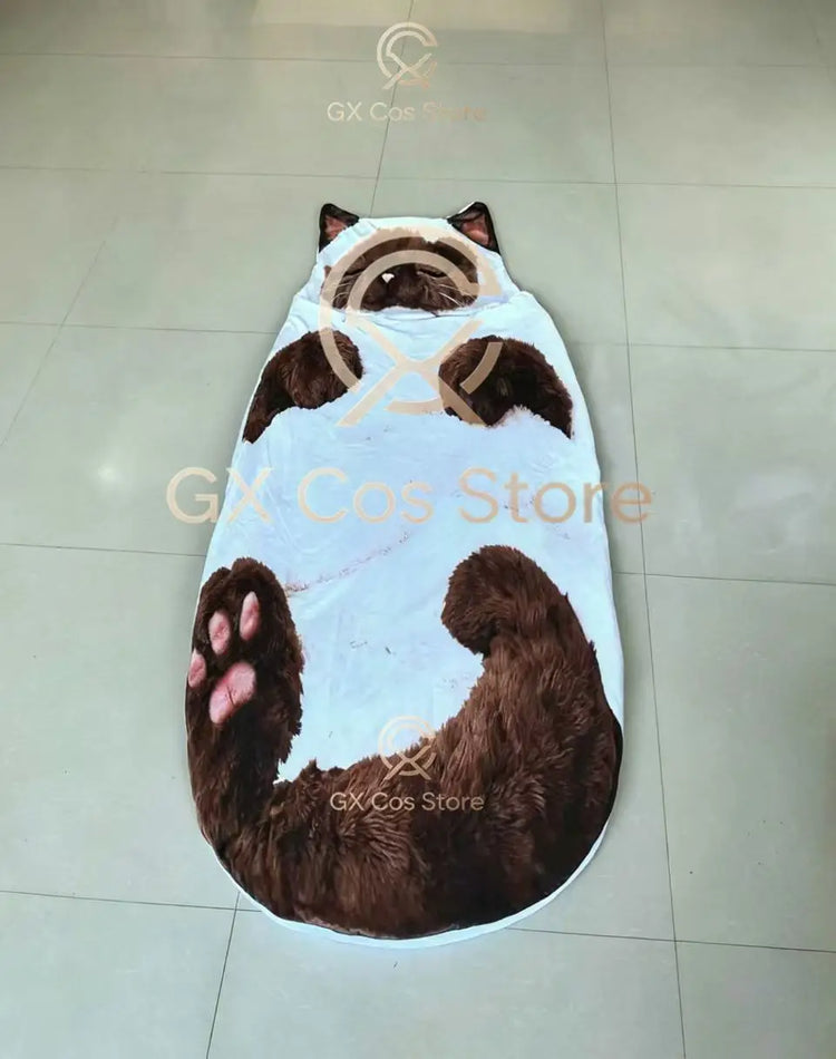 Giant Animal Sleeping Bag Comfortable Soft Warm Plush Bag Washable Cute Cat Envelope Sleeping Bag for Adults Winter Outdoor Use